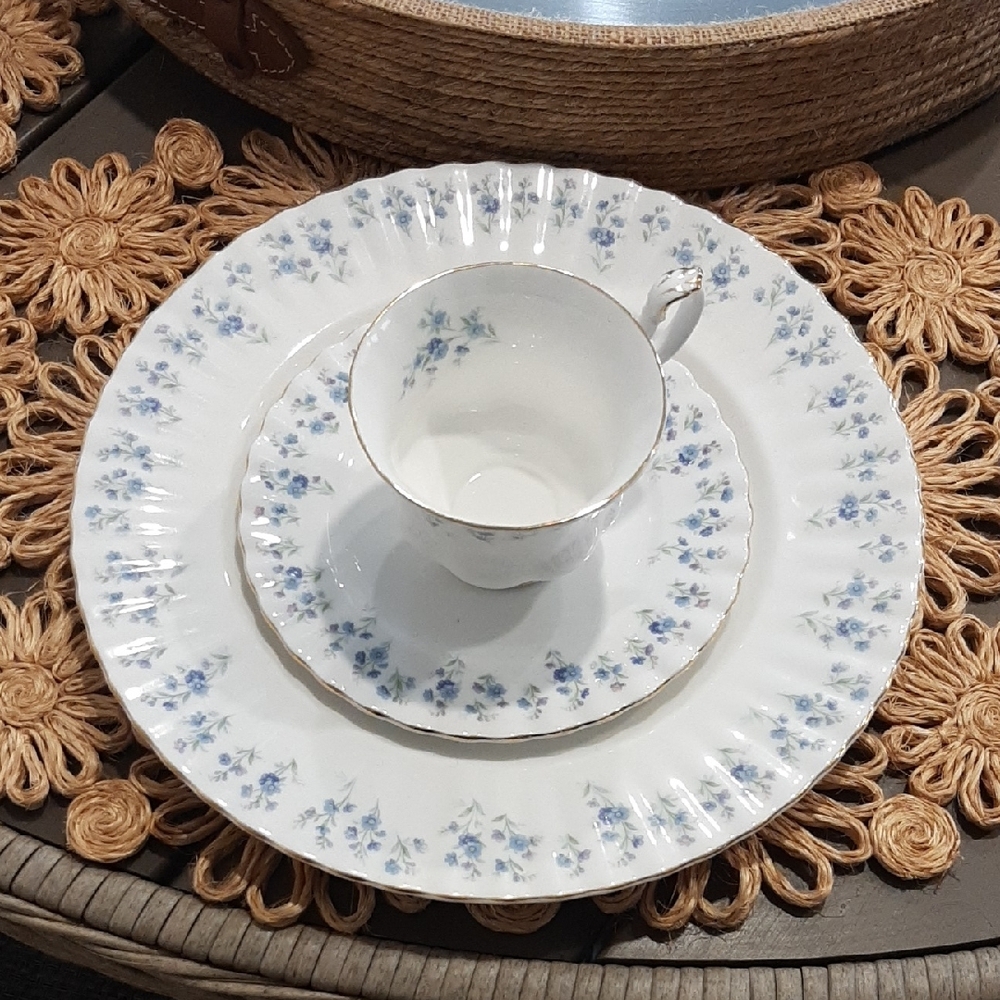 Floral Blue and White Dinnerware Set